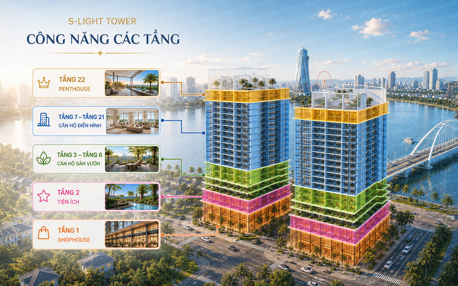 Thiết kế trục dọc S-Light Tower